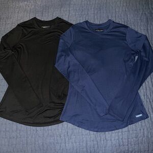 Cherokee Long Sleeve Underscrub Knit Tee Small - Black and Navy - Bundle of Two